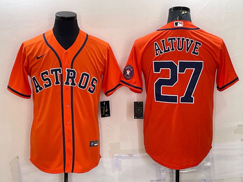 Men Houston Astros #27 Altuve Orange Game Nike 2022 MLB Jerseys